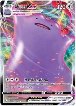 1x Ditto VMAX - 051/072 - Ultra Rare NM-Mint Pokemon SWSH04.5 - Shining Fates - Image 1