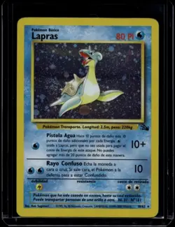 Pokemon TCG Lapras 10/62 Spanish Fossil Holo Rare MP - Image 1