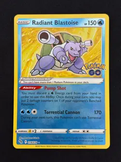 Radiant Blastoise 018/078 - Pokemon GO - Near Mint NM Ultra Rare Pokemon Card - Image 1