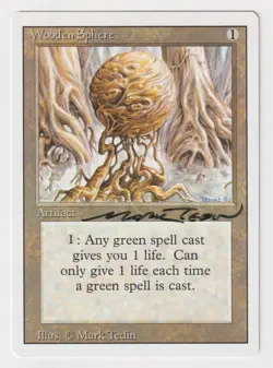 Signed Wooden Sphere LP Revised Edition Artist Mark Tedin 1994 WOTC MTG Magic! - Image 1