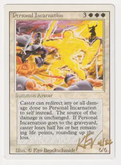 Gold Signed Personal Incarnation MP Revised Artist Kev Brockschmidt MTG Magic! - Image 1