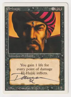 Signed El-Hajjaj MP Revised Edition Artist Dameon Willich 1994 MTG Magic Rare! - Image 1