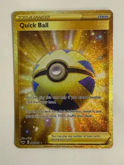 Pokemon Quick Ball Secret Rare # 216/202 - SWSH01: Sword & Shield Base Set - NM - Image 1
