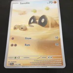 Pokemon TCG Sandile Rare Illustration Card SV1 Scarlet Violet Base 216/198 - Image 4
