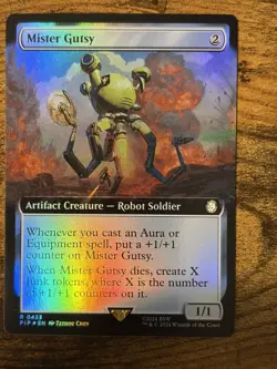 MTG Magic The Gathering Mister Gutsy Borderless Foil Rare - Image 1