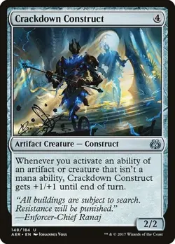 1x Crackdown Construct NM Eng MTG - Aether Revolt - Image 1