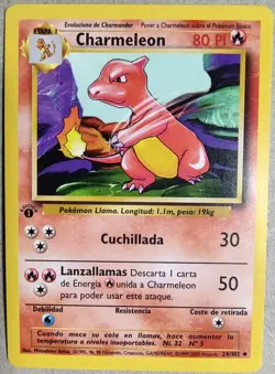 Charmeleon - Spanish Base Set 24/102 1st Edition - LP+ - Pokemon TC - Free Ship - Image 1