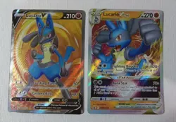 Pokemon TCG Lucario VSTAR - SWSH214 + V SWSH213 Black Star Promo NM/M - Image 1