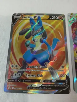 Pokemon TCG Lucario VSTAR - SWSH214 + V SWSH213 Black Star Promo NM/M - Image 3