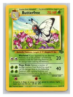 Pokemon TCG Butterfree 33/64 Jungle Unlimited LP - Image 1