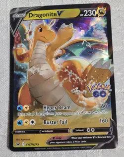 Pokemon TCG Dragonite V Pokemon Go Black Star promo SWSH235 NM - Image 1
