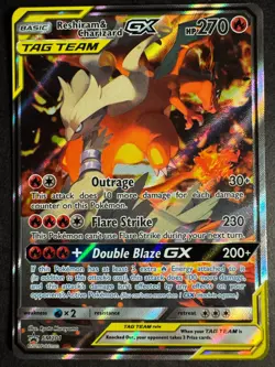 Reshiram & Charizard Full Art GX SM201 Promo - Tag Team - Pokemon - Near Mint - Image 1