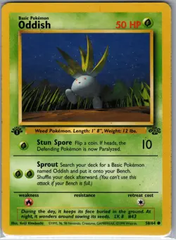 Oddish 1st Edition 58/64 Jungle - Pokemon Card - LP - Image 1