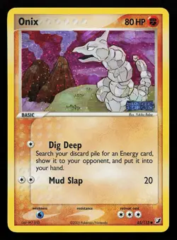 Onix 65/115 Reverse Holo EX Unseen Forces Pokemon Card - Image 1
