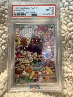 PSA 10 Morpeko Paradox Rift 206/182 Holo Illustration Rare Card Pokemon TCG - Image 1