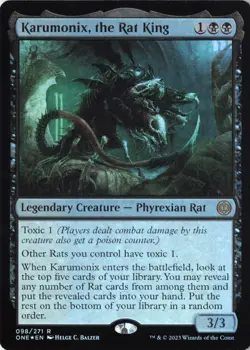 Karumonix, the Rat King Phyrexia: All Will Be One Foil NM 98 - Image 1