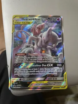 Pokemon TCG Mewtwo & Mew GX SM191 Tag Team Black Star Promo Sun & Moon - Image 1