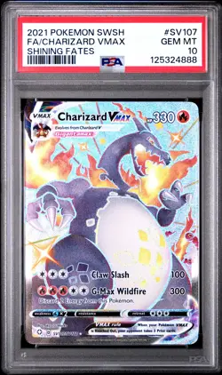 2021 POKEMON SWORD & SHIELD SHINING FATES #SV107 FULL ART/CHARIZARD VMAX PSA 10 - Image 1