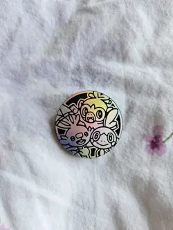Grookey Sobble Scorbunny Glitter Holo Silver & Black Pokemon TCG Coin - Image 1