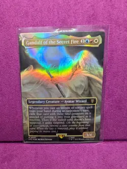 MTG Gandalf of the Secret Fire *BORDERLESS FOIL* LoTR 507 NM + Holo Rivendall - Image 1