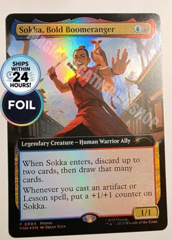 Sokka, Bold Boomeranger Extended Art Foil - MAGIC CON PROMO #4 - Image 1