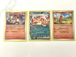 Pokemon TCG Charizard Ex 196 Promo & Charmeleon 008 Charmander 007 Cosmos Holos - Image 1