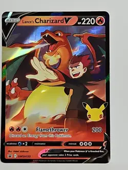 Lance's Charizard V SWSH133 Celebrations Black Star Promo Pokemon TCG NM - Image 1