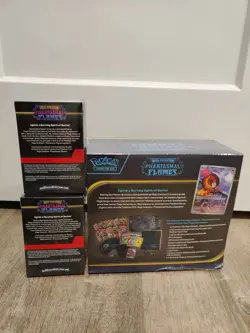 One (1) Pokemon Center Phantasmal Flames ETB and two (2) Booster Bundles SEALED - Image 2