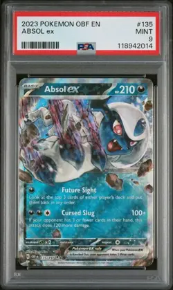 PSA 9 Absol ex 2023 #135/197 Pokemon TCG S&V Obsidian Flames 118942014 - Image 1