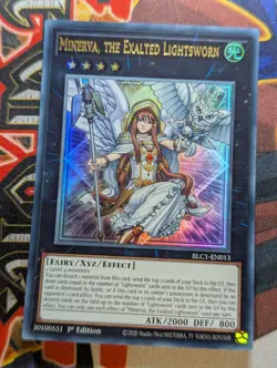Yu-Gi-Oh! - Minerva, the Exalted Lightsworn BLC1-EN013 Gold Ultra Rare 1st Ed - Image 1