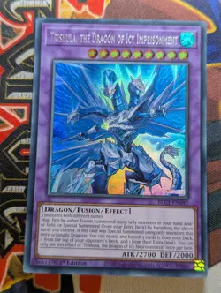 YUGIOH TCG BLC1-EN045 Trishula, the Dragon of Icy Imprisonment Ultra Rare 1st Ed - Image 1