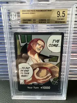 One Piece Trading Card Game Paramount War [OP-02] Alt Art Shanks Don!! BGS 9.5 - Image 1