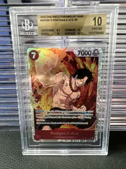 One Piece Card Game TCG Portgas.D.Ace OP02-013 SR Paramount War English BGS 10 - Image 1