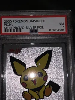 PSA 7 Pokemon Pichu Japanese Meiji Promo Silver Foil Card 2000 Very Rare! - Image 4