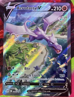 Aerodactyl V Alternate Full Alt Art Holo Card 180/196 Lost Origin NM - Image 1