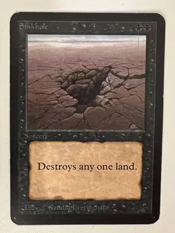 Magic the Gathering MTG Alpha Sinkhole LP- (Beta Bob) - Image 1