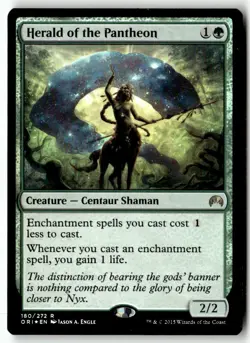 MTG Foil Herald of the Pantheon - Magic Origins Moderately Played English - Image 1