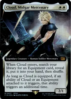 MTG Cloud, Midgar Mercenary (Extended Art) Foil NM FINAL FANTASY Magic 427 - Image 1