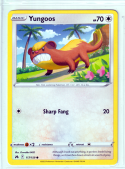 Yungoos 117/159 Crown Zenith ENGLISH Common 2023 Near Mint Pokemon - Image 1