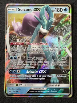 2018 Pokemon SM Lost Thunder 60/214 Suicune GX - Image 1
