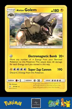 2019 Pokemon SM Team Up 37/181 Alolan Golem - Image 1