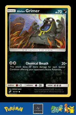 2019 Pokemon SM Team Up 83/181 Alolan Grimer Reverse - Image 1