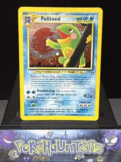 Pokemon Card Politoed 8/75 Neo Discovery Set Holo Rare With Swirl Played - Image 1