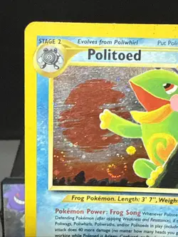Pokemon Card Politoed 8/75 Neo Discovery Set Holo Rare With Swirl Played - Image 2