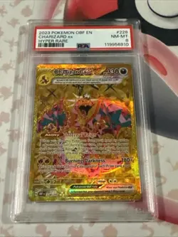 Pokemon TCG Charizard EX Obsidian Flames Holo Hyper Rare Card PSA 8 - Image 1