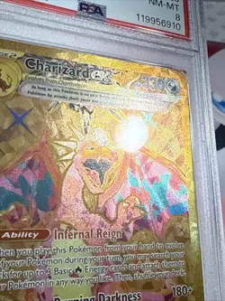 Pokemon TCG Charizard EX Obsidian Flames Holo Hyper Rare Card PSA 8 - Image 2