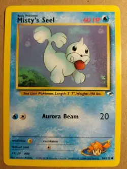 Misty's Seel Common Pokemon Card 88/132 Gym Heroes Set - Excellent Condition - Image 1