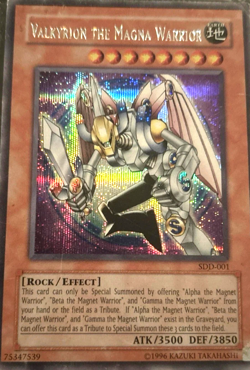 Valkyrion the Magna Warrior SDD-001 SECRET RARE YuGiOh TCG Card LP - Image 1