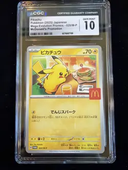 Pikachu McDonald's - 020/M-P Promotional Card Regular Japanese CGC 10 Pokemon - Image 1