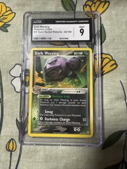 ?? 2004 CGC 9 Dark Weezing 42/109 EX Team Rocket Returns Pokemon Card ?? - Image 1